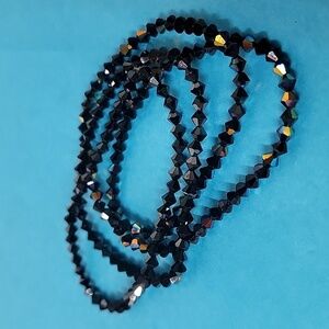 Vintage Swarovski Jet AB Stretch Bracelet 2008